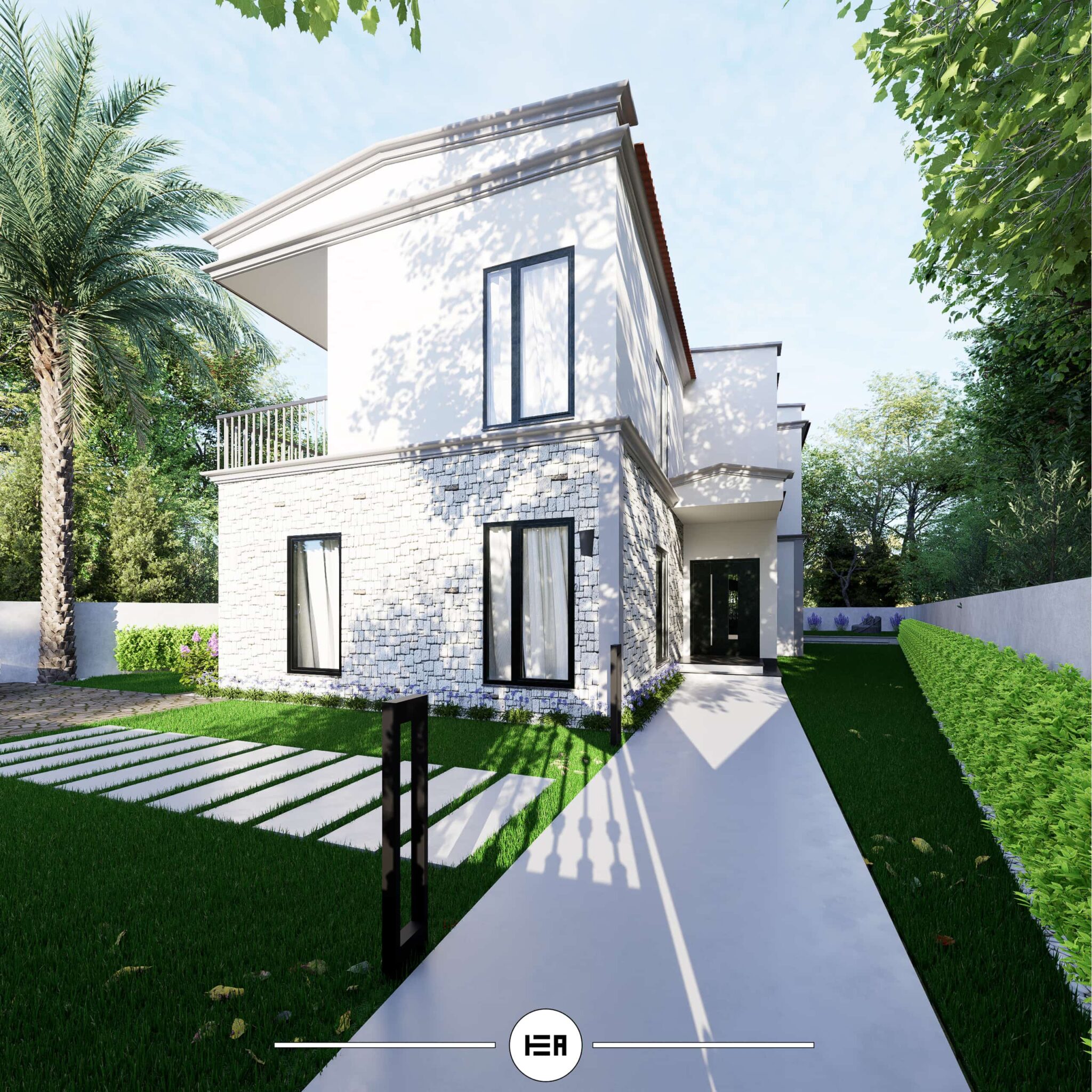 Alaçatı taş dokulu ev